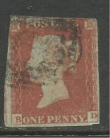 GB 1841 QV 1d PENNY RED IMPERF BLUED PAPER ( B & D) USED STAMP WMK 2 ( E545 ). - Gebruikt