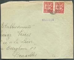 1FR.35 Industrie (paire) Obl. Dc 1948 + Griffe Violette MUSSON Vers Bruxelles  - 8371 - Sello Lineal