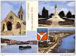 CONFLANS SAINTE HONORINE -    4 Vues :  Eglise - Le Pantil Avec La Statue Des Mariniers - Vue Générale - N°  9540 - Conflans Saint Honorine