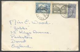 Affr. Tricolore Mixte Stanley - Villages Obl. Sc LEOPOLDVILLE S/L. Du 8-12-1937 Vers La Grande-Bretagne - 8375 - Cartas & Documentos