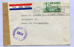 Zensur Brief Censored Letter NEW YORK To WIEN 1949 Österreichische Zensurstelle 1336 SZ (132) - Brieven En Documenten