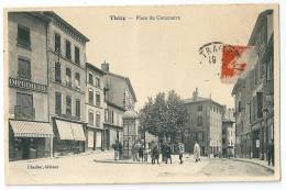Cpa: 69 THIZY (Villefranche Sur Saône) Place Du Commerce (animée) 1915 - Thizy