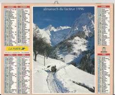 Calendrier La Poste 1996 / Photos Alpes, Haute Savoie 74 (cheval, Attelage, Neige) - Suisse Grindelwald - Big : 1981-90