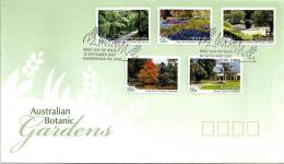 AUSTRALIA FDC BOTANIC GARDENS PLANTS TREE  SET OF 5 STAMPS  DATED 12-09-2007 CTO SG? READ DESCRIPTION !! - Cartas & Documentos