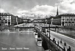 Bellissima   Cartolina   Anni 60       "  Torino - Piazza Vittorio Veneto   " - Places & Squares