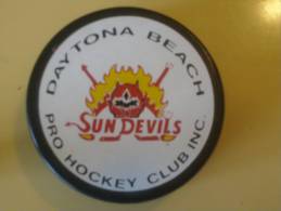 HOCKEY - PRO - U.S.A - GLACE - PUCK - PALET - SUN DEVILS - DAYTONA  - BEACH. - Uniformes Recordatorios & Misc