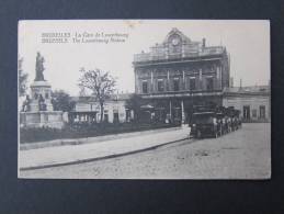 Bruxelles La Gare De Luxembourg Mit Droschken - Chemins De Fer, Gares