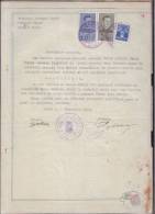 FISCAUX,REVENUES,DOCUMENT ,3 STAMPS,1942,ROMANIA - Steuermarken