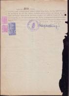FISCAUX,REVENUES,DOCUMENT ,3 STAMPS,1946,ROMANIA - Fiscales