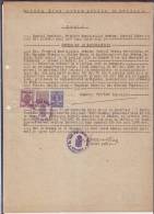FISCAUX,REVENUES,DOCUMENT ,3 STAMPS,1947,ROMANIA - Steuermarken