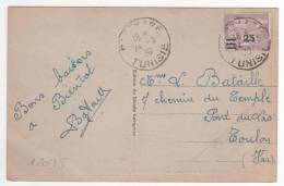 Timbres Surchargé 25 C / CP , Carte , Postcard Du 24/3/30 Pour La France - Covers & Documents