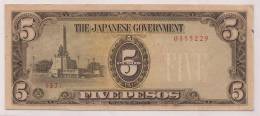 PHILIPPINES - 1943  JAPANESE OCCUPATION - WWII - # 110 - 5 PESOS - UNC - With Cancel At Back COMPILED By.. (see Scan 3) - Philippines