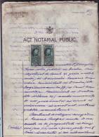 FISCAUX, REVENUES,DOCUMENT ,2 STAMPS,1928,ROMANIA - Fiscale Zegels