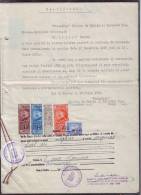 FISCAUX, REVENUES,DOCUMENT ,5 STAMPS,1931,ROMANIA - Fiscales