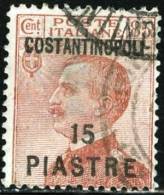 ITALIA, ITALY, ITALIEN, LEVANTE, COSTANTINOPOLI, 1923, FRANCOBOLLO USATO, Sassone 81, Scott 59 - Europa- Und Asienämter