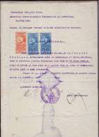 FISCAUX, REVENUES,DOCUMENT ,3 STAMPS,1930,ROMANIA - Fiscaux