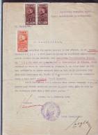 FISCAUX, REVENUES,DOCUMENT ,3 STAMPS,1928,ROMANIA - Fiscale Zegels