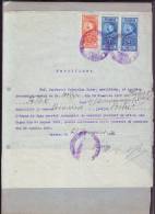 FISCAUX, REVENUES,DOCUMENT ,3 STAMPS,1930,ROMANIA - Fiscales