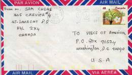 Carta Aérea  Canada 1992 - Airmail