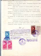 FISCAUX, REVENUES,DOCUMENT ,5 STAMPS,1930,ROMANIA - Fiscaux