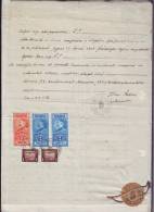 FISCAUX, REVENUES,DOCUMENT ,5 STAMPS,1931,ROMANIA - Fiscaux