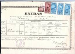 FISCAUX, REVENUES,DOCUMENT ,5 STAMPS,1931,ROMANIA - Fiscales