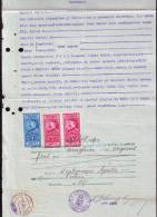 FISCAUX, REVENUES,DOCUMENT ,3 STAMPS,1929,ROMANIA - Fiscaux