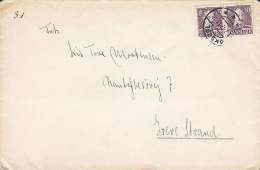 Denmark Brotype OKSBØL 1947 Cover Brief To GREVE STRAND King Christian X. - Lettres & Documents