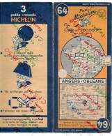 Carte Géographique MICHELIN - N° 064 - ANGERS - ORLEANS - 1950 - Strassenkarten