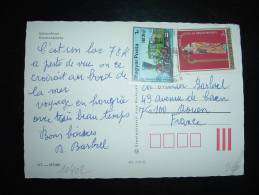 CP POUR FRANCE TP 1FT TRAIN LOCOMOTIVE + 3FT STATUE OBL. MECA - Postmark Collection