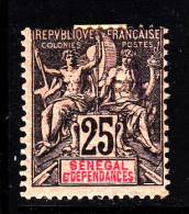 Senegal MH Scott #45 25c Navigation & Commerce - Hinge Remnant, Rust On Gum - Unused Stamps