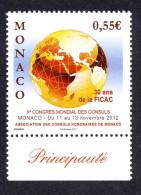 Monaco 2012 - Yv N° 2839 ** - Xe CONGRES MONDIAL DES CONSULS - Nuovi