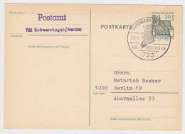 Berlin P 68, Gestempelt, Sonderstempel:  Schwenningen SÜD-WEST Stellt Aus 20.6.1967, Abs.: Postamt Schwenningen - Andere & Zonder Classificatie