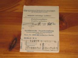 Deutschland Deutsches Reich D-Reich 6.10.1941 Post Einlieferungsschein Wuppertal Elberfeld 1 - Maschinenstempel (EMA)