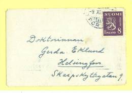 Finland Cover 1946 Postmark With "say Hello With A Card That Supports The War Invalids" - Cartas & Documentos