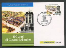 ITALIA - FDC CARTOLINA MAXIMUM CARD 2012 - CUSANO MILANINO PRIMA CITTA' GIARDINO - 342 - Maximumkaarten