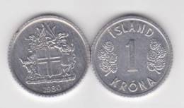 Islandia 1 Corona 1.980 Aluminio KM#23 SC/UNC     T-DL-10.328 - Islande