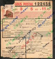 Colis Postaux Expédition (11.40F 3 à 5 Kg) Avec Timbre 2.70 F Barré 3.0 - N° 122458 Cachet De Gare Versailles.Chantiers - Briefe U. Dokumente