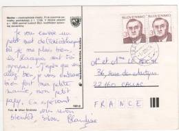 2 Timbres  / Carte  , Postcard Du 01/08/94 Pour La France - Briefe U. Dokumente