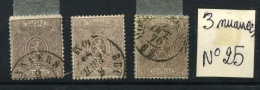 3 Nuances Du 5c Brun   N° 25   Cote 330 E (en 2019) - 1866-1867 Blasón