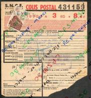 Colis Postaux Bulletin Expédition (8.6F 3 Kg) Avec Timbre 3.0 Bleu - N° 162164 Cachet De Gare Pleyben Et Saumur RD - Covers & Documents