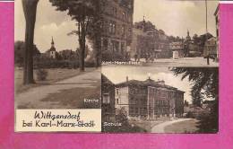 ORTSTEIL WITTGENSDORF / CHEMNITZ   -  ** 3 ANSICHTEN Mit KIRCHE PLATZ U SCHULE  **    -   Verlag : Erhard NEUBERT  N° 73 - Chemnitz (Karl-Marx-Stadt 1953-1990)