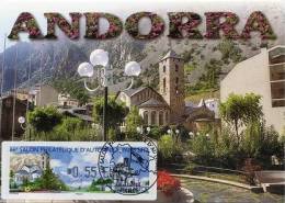 FRANCE (2012) - Carte Maximum Card - ATM LISA - 66 Salon D'Automne - Andorra / Andorre - St. Esteve (church, Eglise) - 2010-... Illustrated Franking Labels