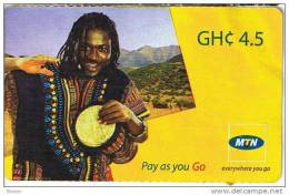 Ghana, MTN, GHc 4.5, Drummer, 2 Scans. - Ghana