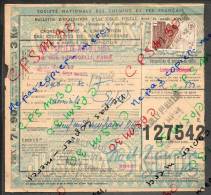 Colis Postaux Bulletin D´expédition 7.90 F 3 Kg Avec Timbre 2.70 N° 127542 (cachet Gare Nort 44 Et Neuilly P Maillot) - Lettres & Documents
