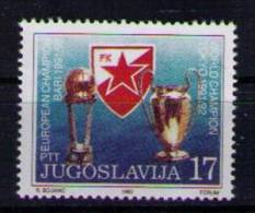 YUGOSLAVIA 1992 - FOOTBALL - ESTRELLA ROJA - YVERT 2388 - Clubs Mythiques