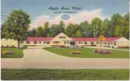 Aitkin MN Minnesota, Ripple River Motel Lodging, C1940s/50s Vintage Linen Postcard - Autres & Non Classés