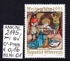 26.11.1993  -  SM  "Weihnachten 1993"  -  O  Gestempelt  -  Siehe Scan  (2145o 01-15) - Used Stamps