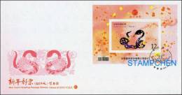 FDC(A) 2012 Chinese New Year Zodiac Stamp S/s -Snake Serpent 2013 - Serpenti