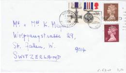 L-GB17 - GRANDE BRETAGNE 2 Lettres Pour ST. GALLEN Suisse Avec N° 1486 Et 1484 Thème Médailles - Sin Clasificación